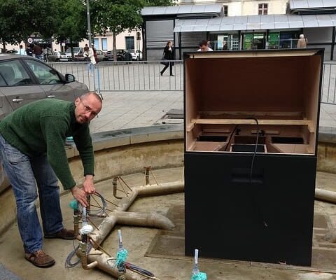 installation de la fontaine